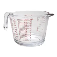 Maatbeker glas 1 liter rode maatverdeling