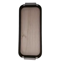 Dienblad 35x15x4 cm zwart met rvs-handgreep