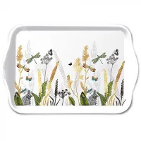 Melamine dienblad 13x21 cm Ornamental Flowers white