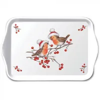 Melamine dienblad Kerstroodborstjes 13x21 cm 