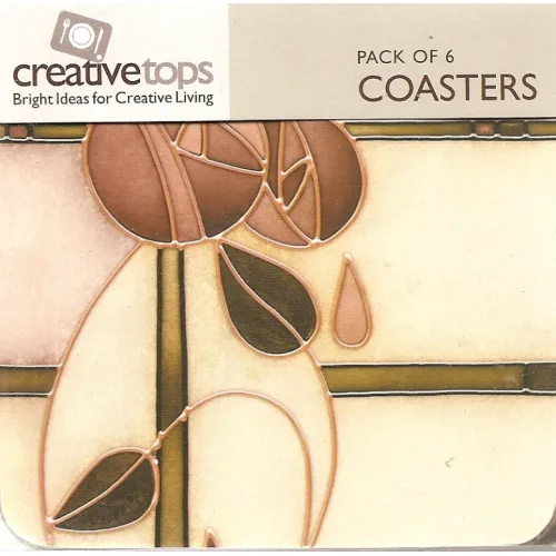 Glas onderzetters fantasie bloem