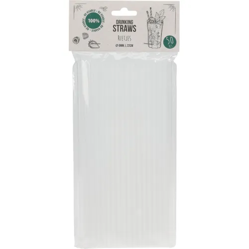Rietjes transparant PP 50 stuks