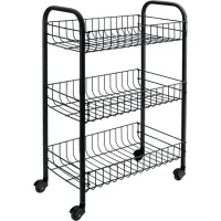 Metaltex Siena voorraadwagen 3 manden zwart