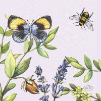 Servetten papier Vrolijke vlinders 24x24 cm