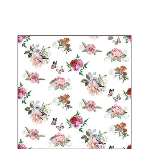 Servetten papier Charlotte wit 25x25 cm