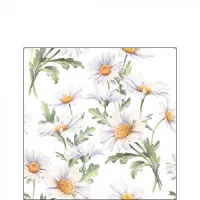 Servetten papier Mooie madeliefjes wit 25x25 cm