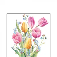 Servetten papier Tulpenboeket 25x25 cm