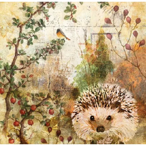 Servetten papier Herfst Egel 25x25 cm