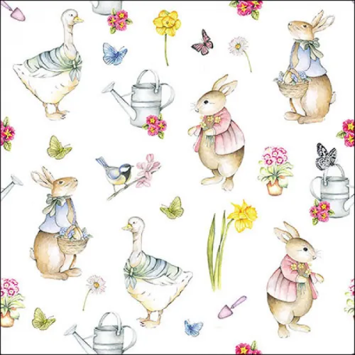 Servetten papier Paastuin 33x33 cm        