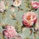 Servetten papier Pioenrozen groen 33x33 cm