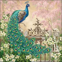 Servetten papier Noble peacock 33x33 cm