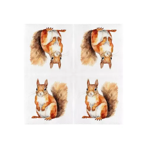 Servetten papier eekhoorn 33x33 cm
