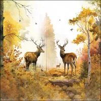 Servetten papier Herfstbos 33x33 cm                 