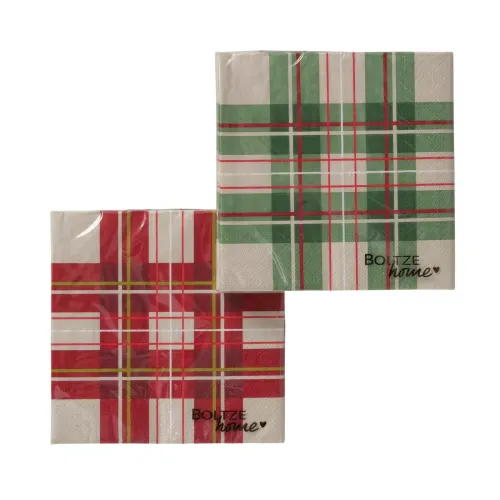 Servetten papier geruit groen 33x33 cm