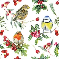 Servetten papier Vogels in de winter 33x33 cm                       