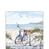 Servetten papier Fiets op het strand 25x25 cm