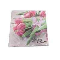 Servetten papier Tulpen met vlinder 33x33 cm