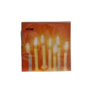 Servetten papier Branden kaarsjes oranje 33x33 cm