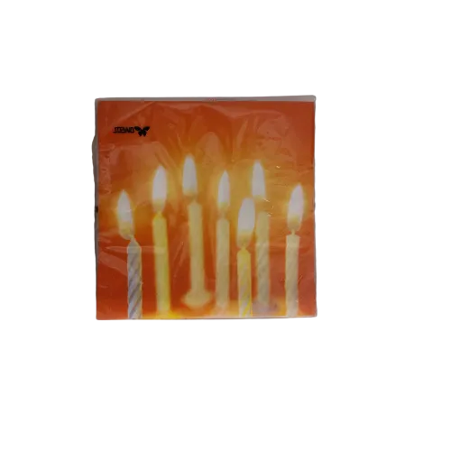 Servetten papier Branden kaarsjes oranje 33x33 cm