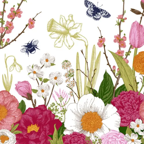 Servetten papier Spring moment 33x33 cm