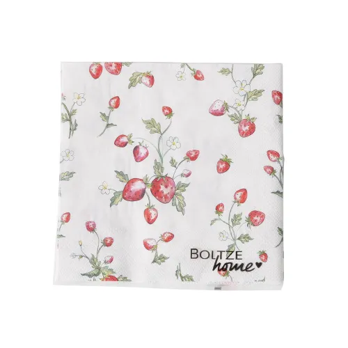 Servetten papier Aardbeien 33x33 cm