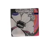 Servetten papier witte Fantasie bloem 33x33 cm