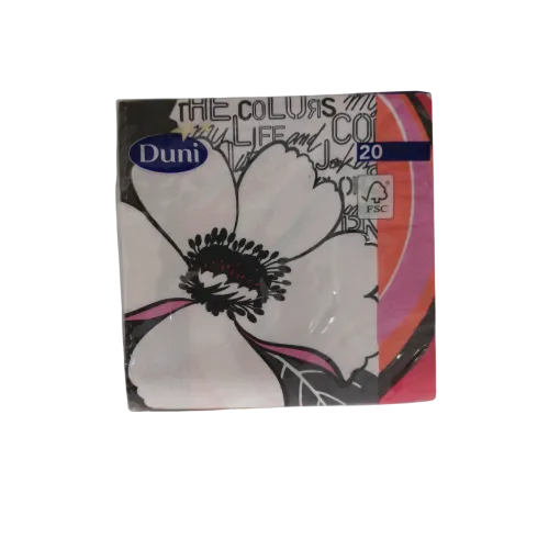 Servetten papier witte Fantasie bloem 33x33 cm