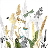 Servetten papier Sierbloemen wit 33x33 cm