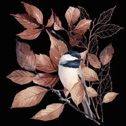 Servetten papier Lovely chickadee zwart 33x33 cm