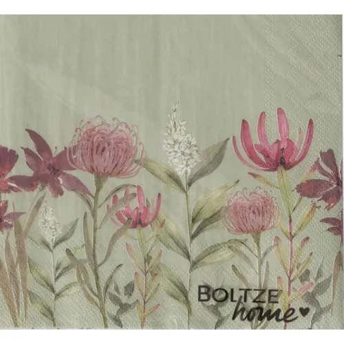 Servetten papier Lumea bloemen groen 33x33 cm