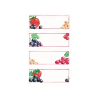 Etiketten met fruit motief