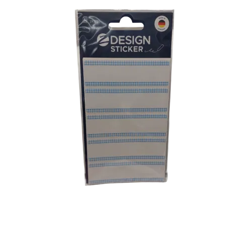 Etiketten wit met blauw ruitje