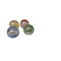 Bonken 4 stuks helder glas met gekleurde strepen            