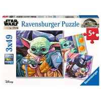 Ravensburger puzzel 3x49 stukjes 5 + Star Wars Baby Yoda Grogu momenten