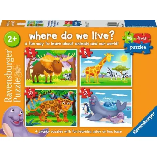 Ravensburger My First puzzel Waar wonen we? Vanaf 2 jaar 