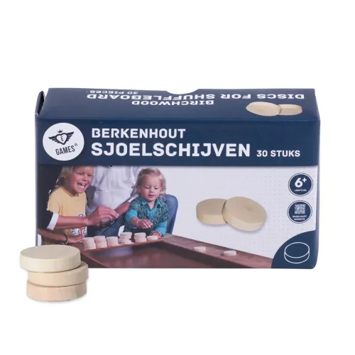 Sjoelschijven berkenhout 30 stuks